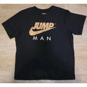 Air Jordan T-Shirt Mens Size Large Standard Fit Black Jump Man Graphic